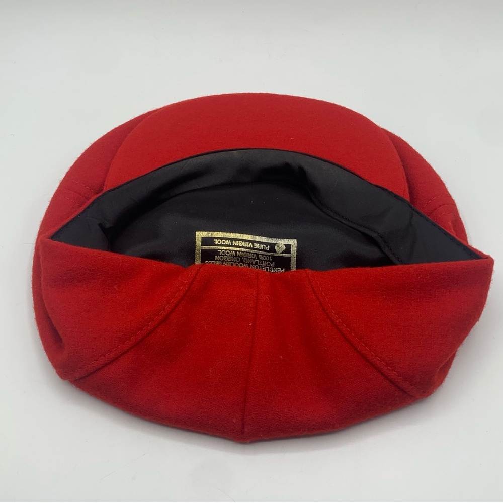 Vintage Pendleton Red Wool Newsboy Cap M Made in USA - Picture 9 of 10